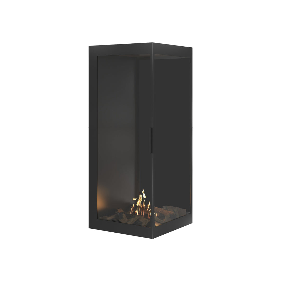 Bioethanol Eckkamin BASE Vertikal Vollglas Rechts 60x120 - Perspektive