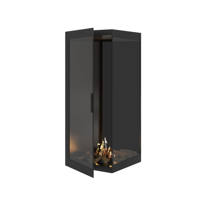 Bioethanol Eckkamin BASE Vertikal Vollglas Rechts 60x120 - Produktansicht