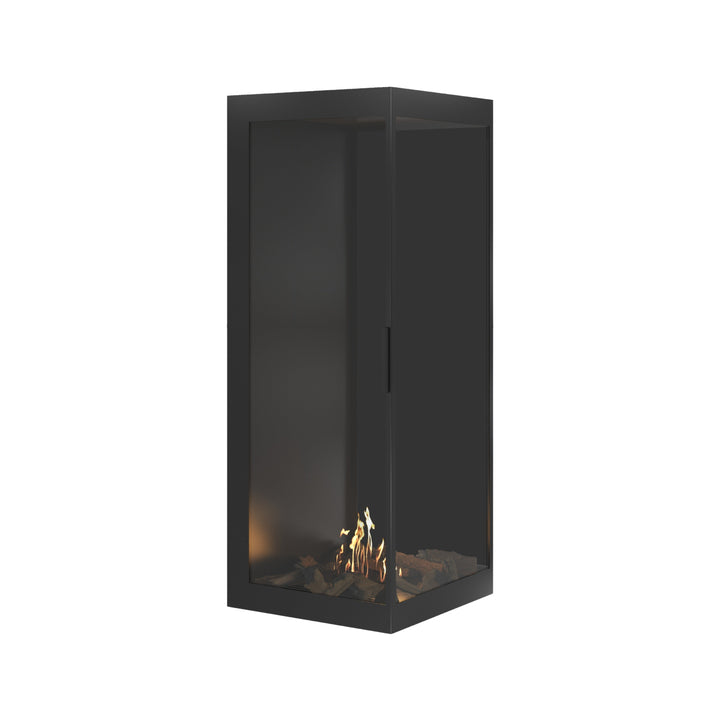Bioethanol Eckkamin BASE Vertikal Vollglas Rechts 60x140 - Perspektive