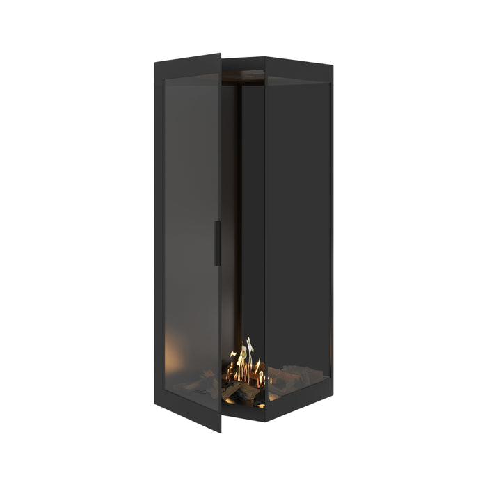 Bioethanol Eckkamin BASE Vertikal Vollglas Rechts 60x140 - Produktansicht