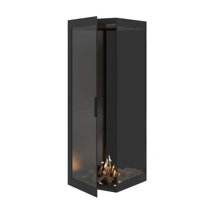Bioethanol Eckkamin BASE Vertikal Vollglas Rechts 60x160 - Produktansicht