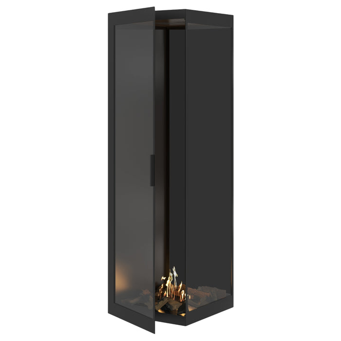 Bioethanol Eckkamin BASE Vertikal Vollglas Rechts 60x200 - Produktansicht