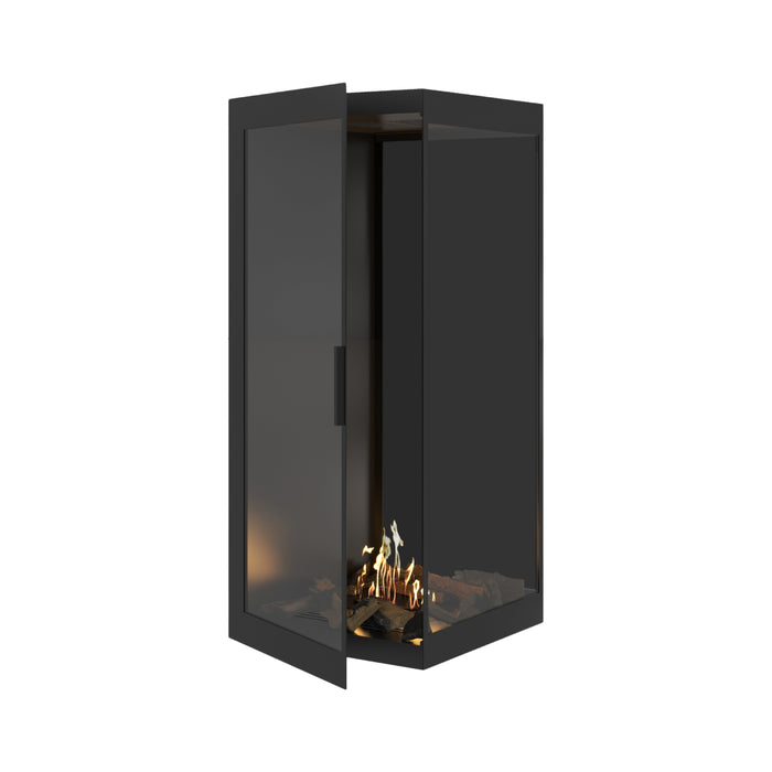 Bioethanol Eckkamin BASE Vertikal Vollglas Rechts 70x140 - Produktansicht