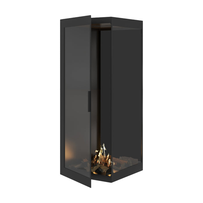 Bioethanol Eckkamin BASE Vertikal Vollglas Rechts 70x160 - Produktansicht