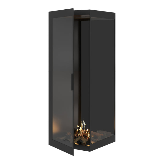 Bioethanol Eckkamin BASE Vertikal Vollglas Rechts 70x180 - Produktansicht