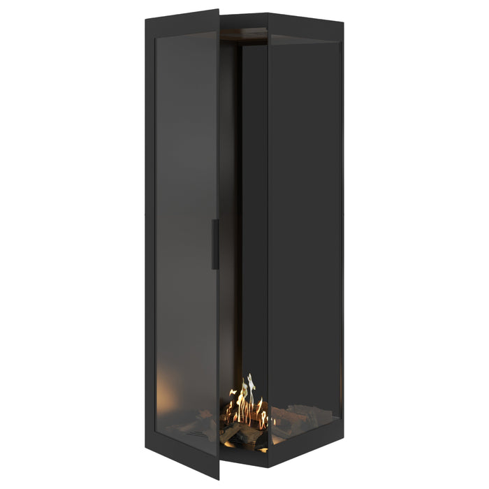 Bioethanol Eckkamin BASE Vertikal Vollglas Rechts 70x200 - Produktansicht