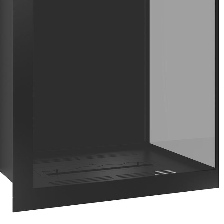 Bioethanol Eckkamin BASE Vertikal Vollglas Rechts 80x160 - Perspektive