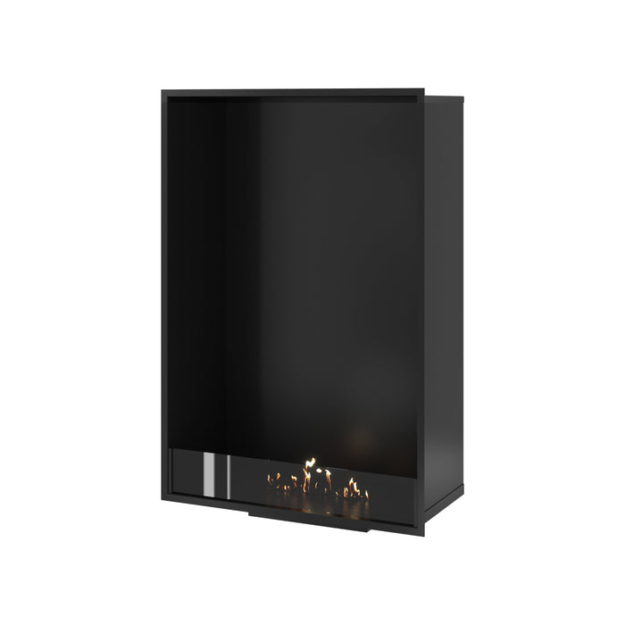 Bioethanol Kamin Ofen Vertikal SELECTED 80x120 cm Wild Flame – Einbau Ethanolkamin Frontansicht
