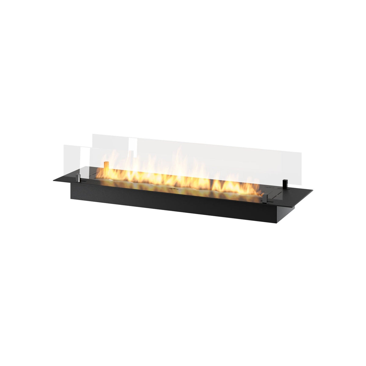 Bioethanol Einbaubrenner mit Einbauschale und Glas in Schwarz