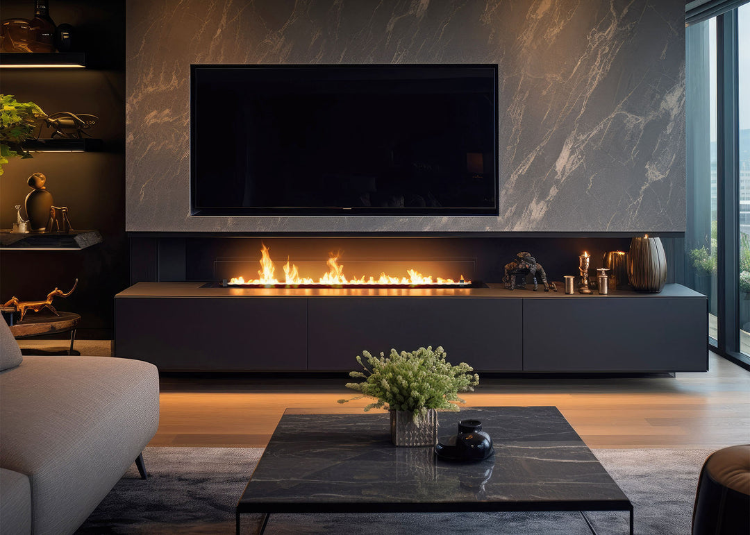 bioethanol-einbaubrenner-glas-infire-slimfire-wave-200cm-lowboard-wohnwand-fernseher-schublade-luxus-wohnzimmer