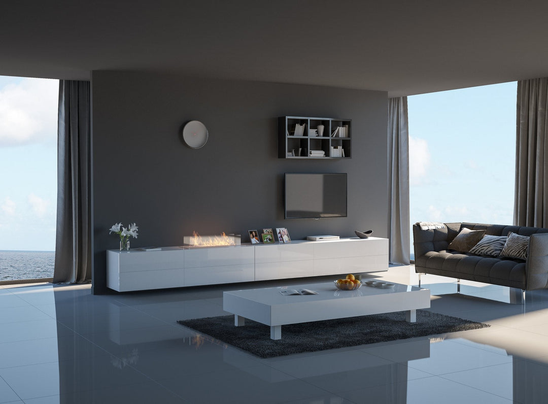 Bioethanol Einbaubrenner SIMPLE INSERT 1000 von SimpleFire im modernen Wohnzimmer