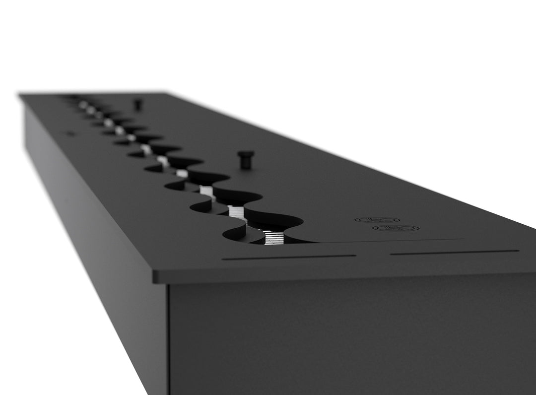 Bioethanol Einbaubrenner WAVE 120 cm in Schwarz Detailansicht der Wellenöffnung