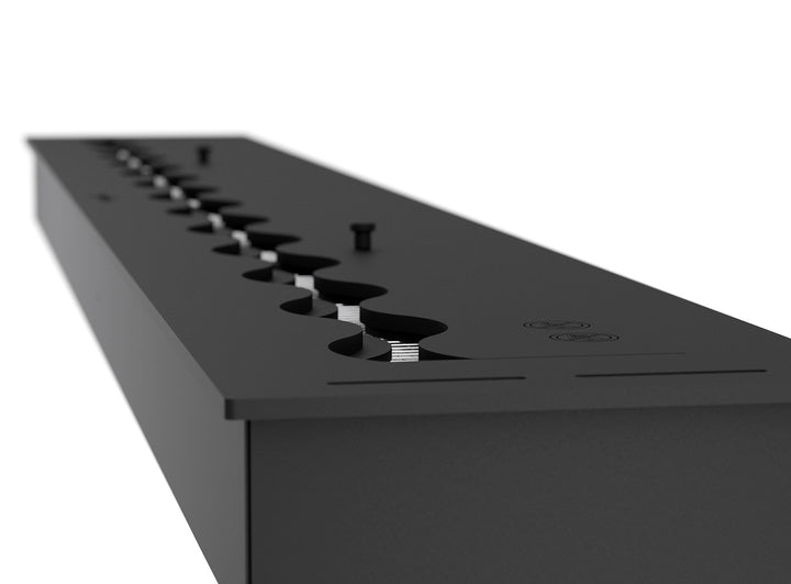 Bioethanol Einbaubrenner WAVE 120 cm in Schwarz Detailansicht der Wellenöffnung