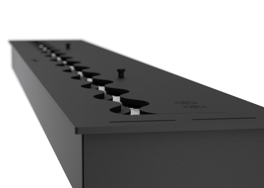 Bioethanol Einbaubrenner WAVE 150 cm in Schwarz Detailansicht der Wellenöffnung
