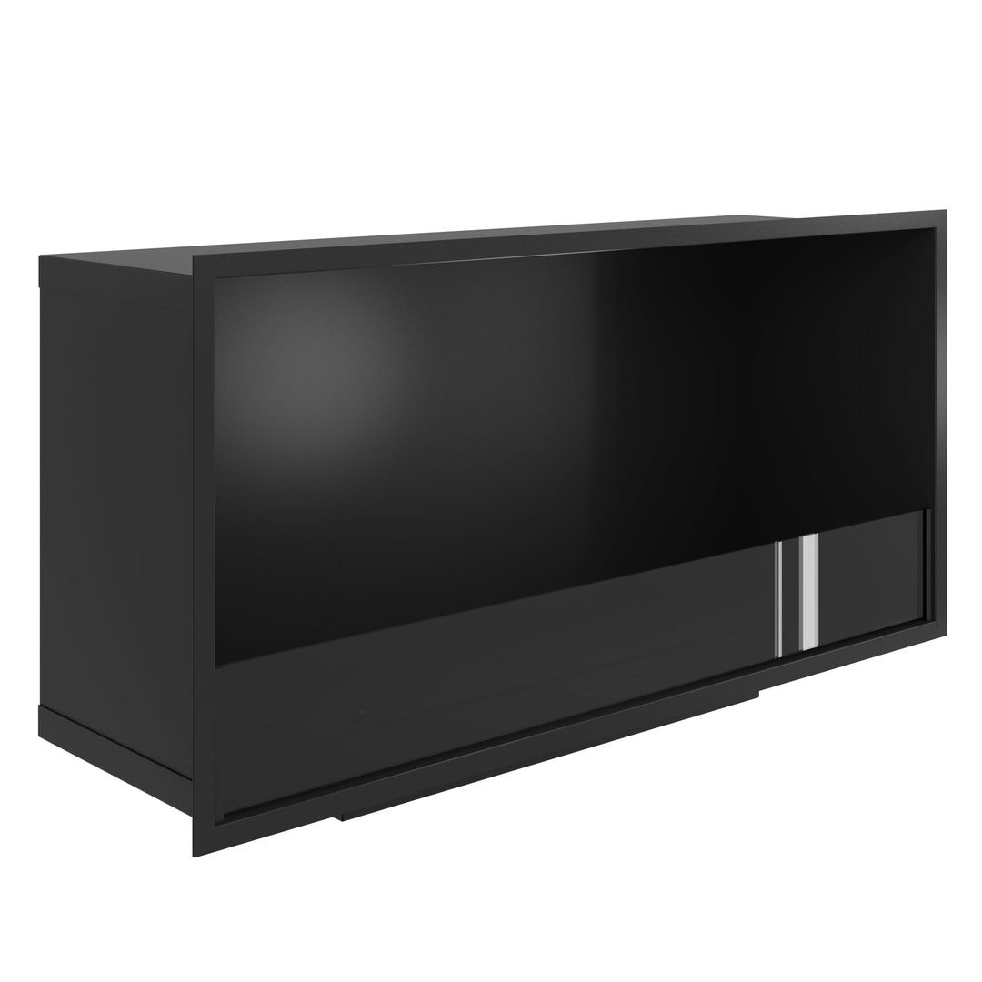 Bioethanol Einbaukamin SELECTED 100 cm von Wild Flame, Ethanolkamin mit Glas für Wohnwand und TV Wand, Seitenansicht