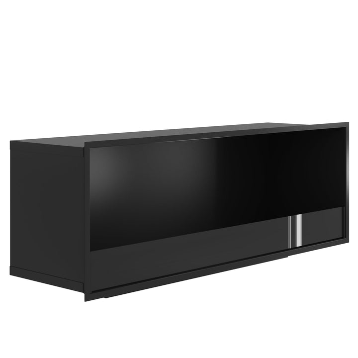 Bioethanol Einbaukamin SELECTED 140 cm von Wild Flame, Ethanolkamin mit Glas für Wohnwand und TV Wand, Seitenansicht