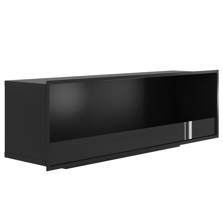 Bioethanol Einbaukamin SELECTED 160 cm von Wild Flame, Ethanolkamin mit Glas für Wohnwand und TV Wand, Seitenansicht