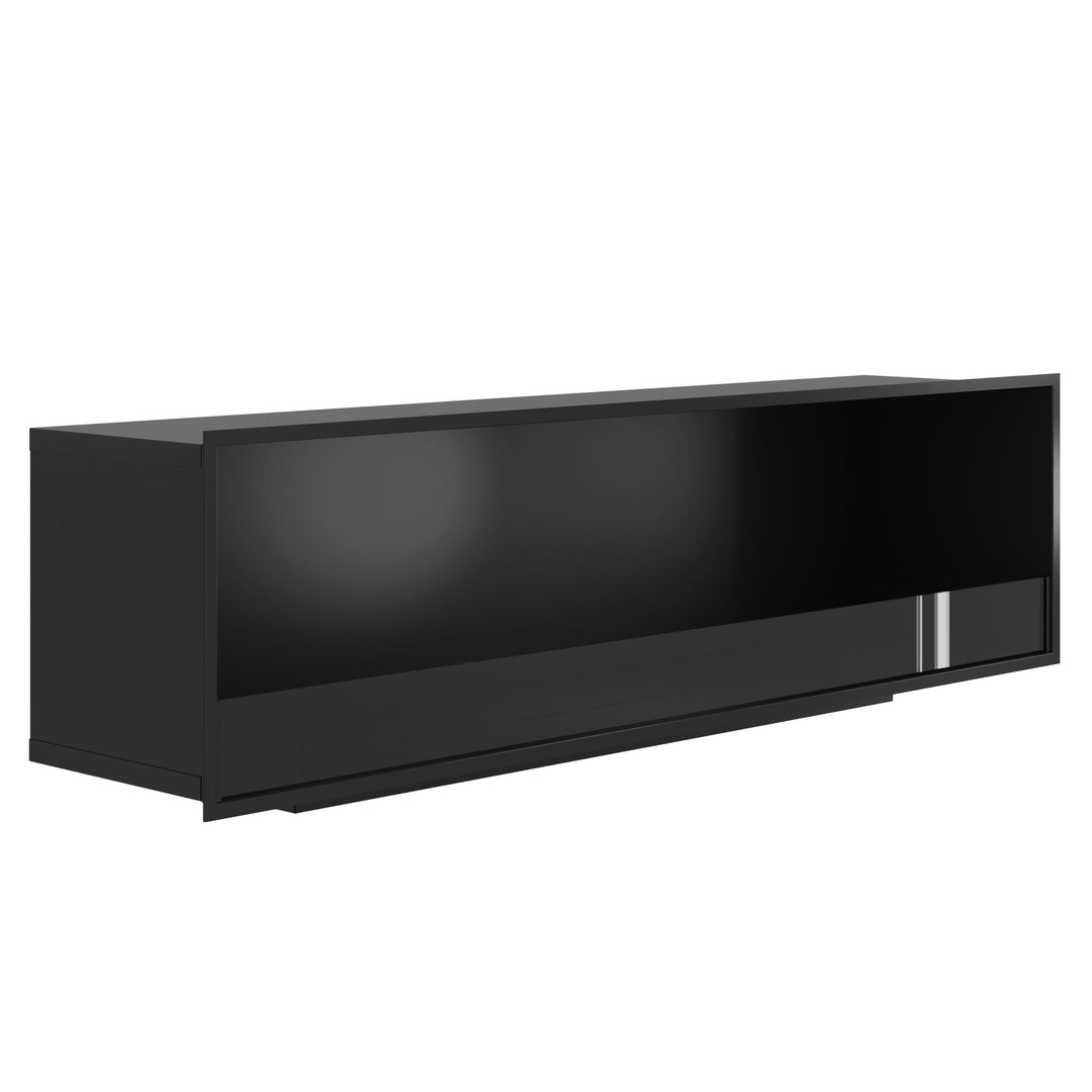 Bioethanol Einbaukamin SELECTED 180 cm von Wild Flame, Ethanolkamin mit Glas für Wohnwand und TV Wand, Seitenansicht