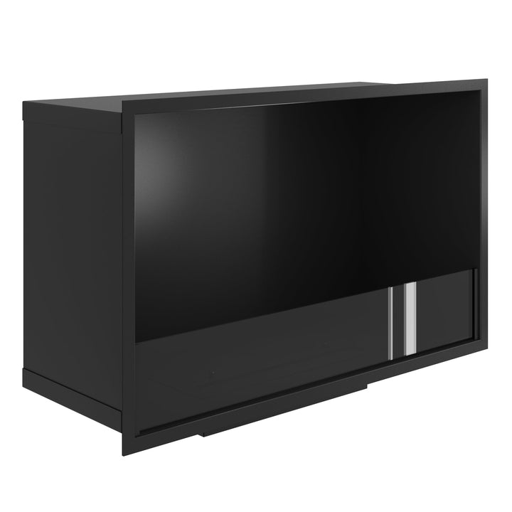 Bioethanol Einbaukamin SELECTED 90 cm von Wild Flame, Ethanolkamin mit Glas für Wohnwand und TV Wand, Seitenansicht