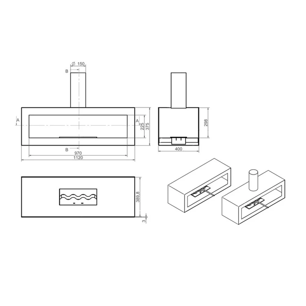 bioethanol-haengekamin-deckenkamin-decke-deckenmontage-duki-rechteckig-kantig-quader-schwarz-ethanolkamin-technische-zeichnung-3d-modell-alle-groessen