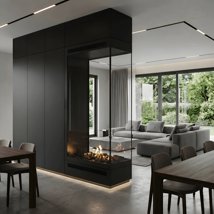 Bioethanol Raumteiler SAINT Vertikal Vollglas 80x120 - Detailansicht
