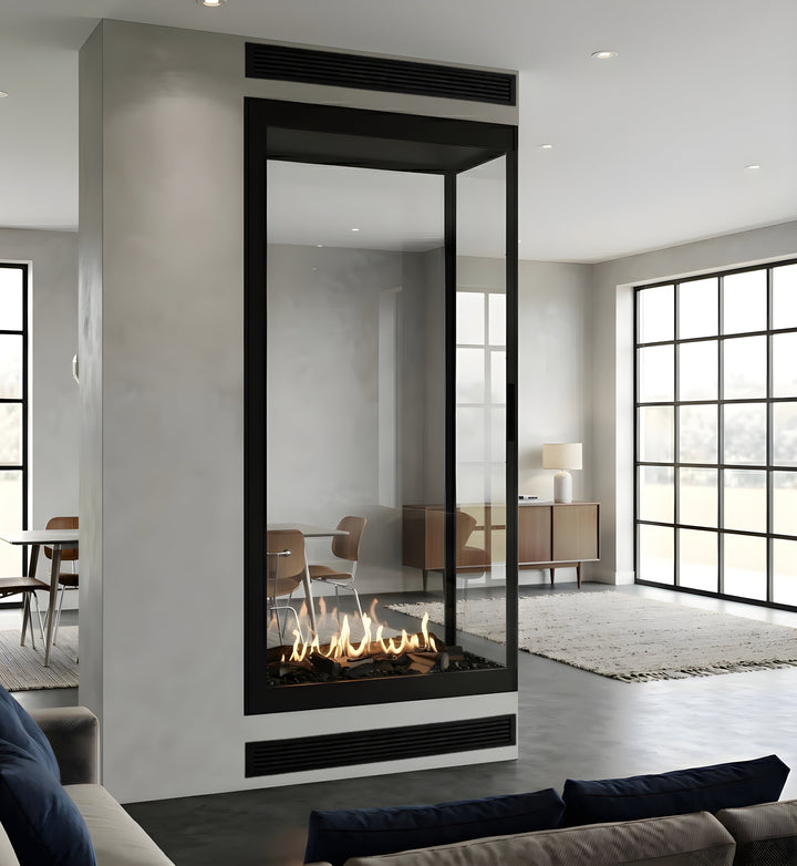 Bioethanol Raumteiler SAINT Vertikal Vollglas 80x140 - Wohnzimmer