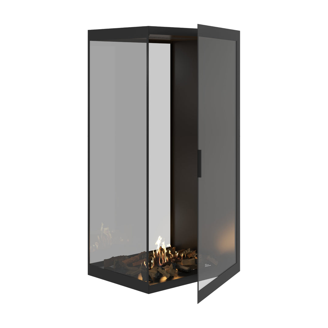 Bioethanol Raumteiler SAINT Vertikal Vollglas 80x160 - Produktansicht