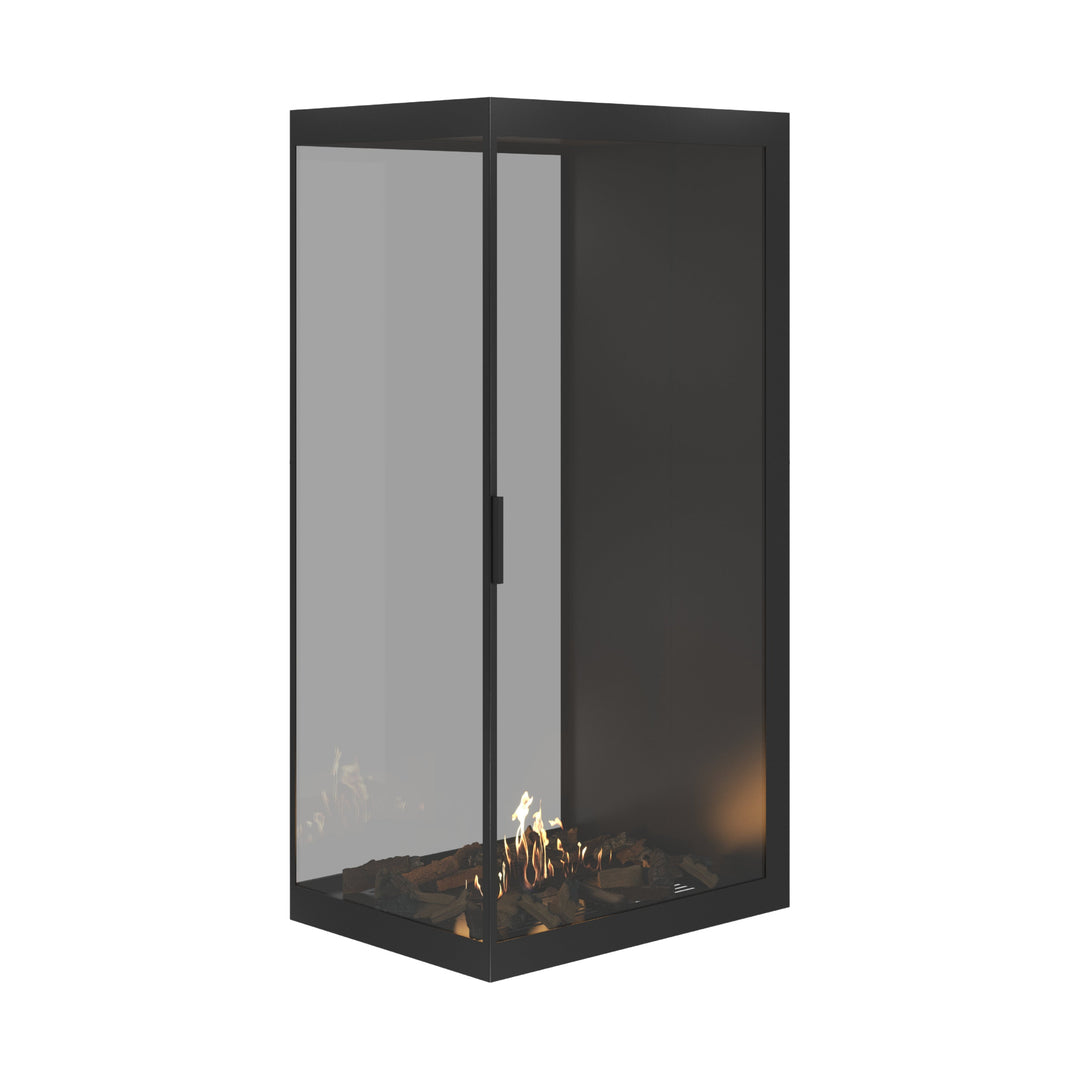 Bioethanol Raumteiler SAINT Vertikal Vollglas 80x160 - Vollverglasung
