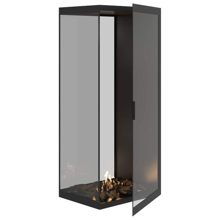 Bioethanol Raumteiler SAINT Vertikal Vollglas 80x200 - Produktansicht