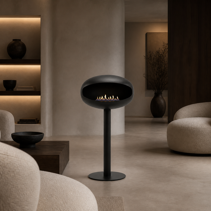 Bioethanol Standkamin SCALA in modernem Galerie Wohnzimmer