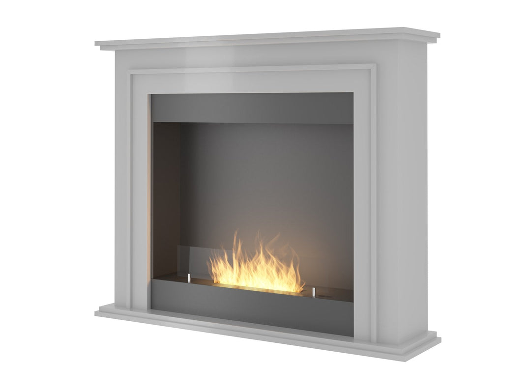 Freistehender Bioethanol Standkamin SIMPLE PORTAL 1 von SimpleFire in Weiss Schwarz mit Glas