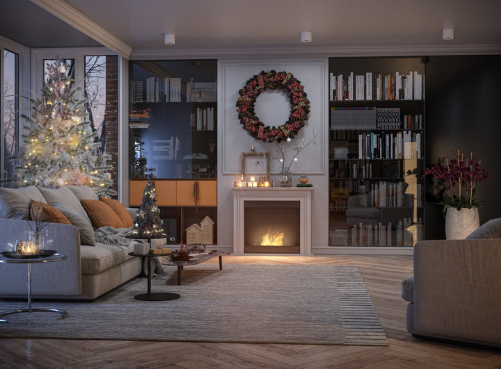 Freistehender Bioethanol Standkamin SIMPLE PORTAL 1 von SimpleFire im modernen Wohnzimmer