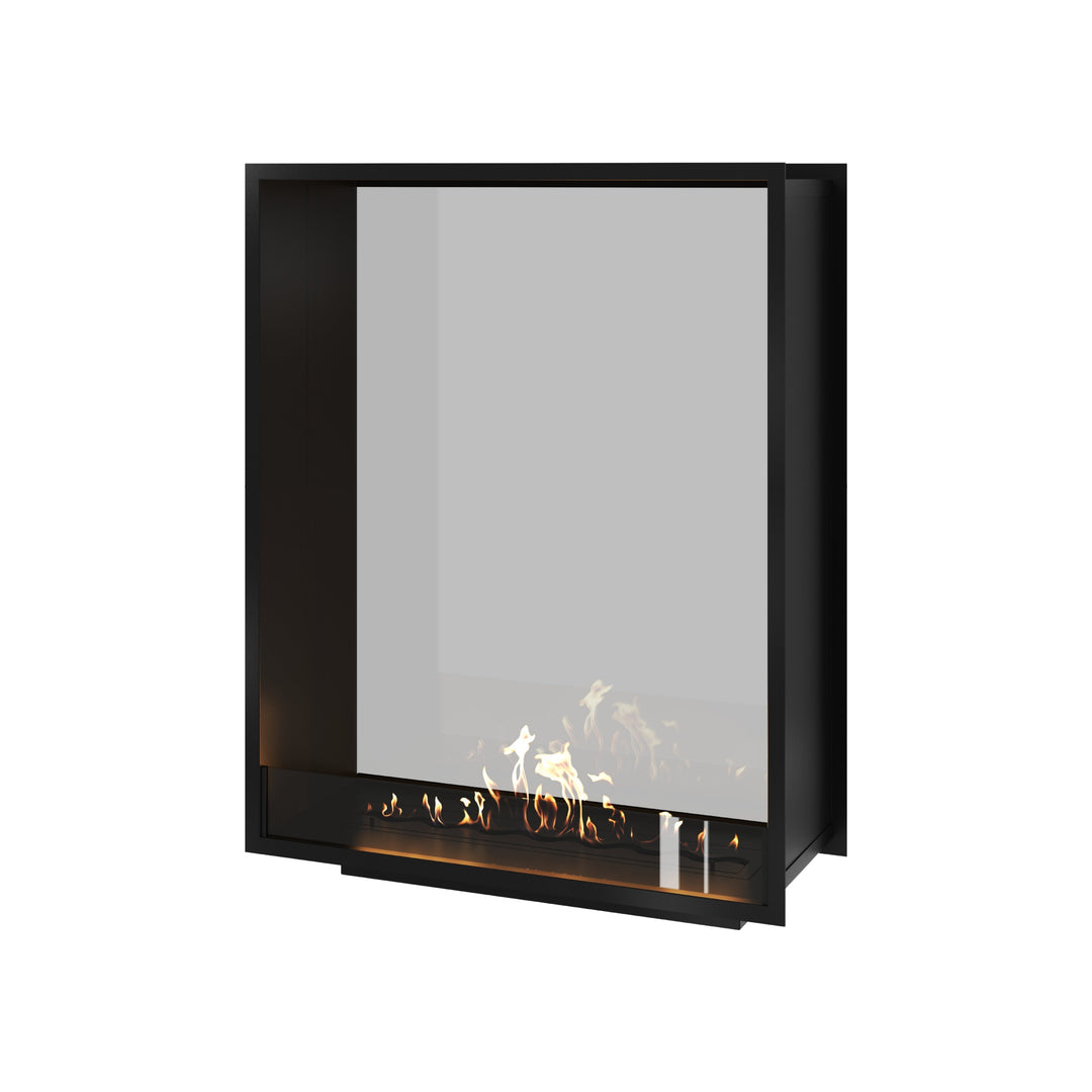 Bioethanol Tunnelkamin Halb-Vollglas Vertikal FAME 100x100 Wild Flame Raumteiler zweiseitig durchsichtig