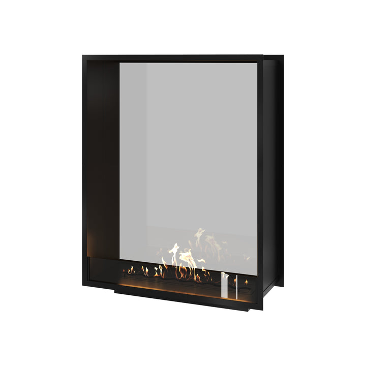 Bioethanol Tunnelkamin Halb-Vollglas Vertikal FAME 100x100 Wild Flame Raumteiler zweiseitig durchsichtig