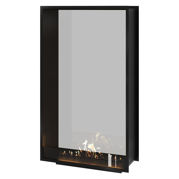 Bioethanol Tunnelkamin Halb-Vollglas Vertikal FAME 100x200 Wild Flame Raumteiler zweiseitig durchsichtig