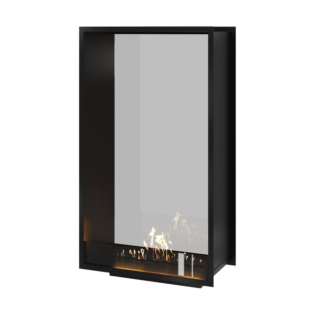 Bioethanol Tunnelkamin Halb-Vollglas Vertikal FAME 80x160 Wild Flame Raumteiler zweiseitig durchsichtig