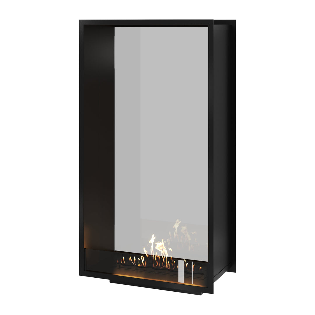 Bioethanol Tunnelkamin Halb-Vollglas Vertikal FAME 80x180 Wild Flame Raumteiler zweiseitig durchsichtig