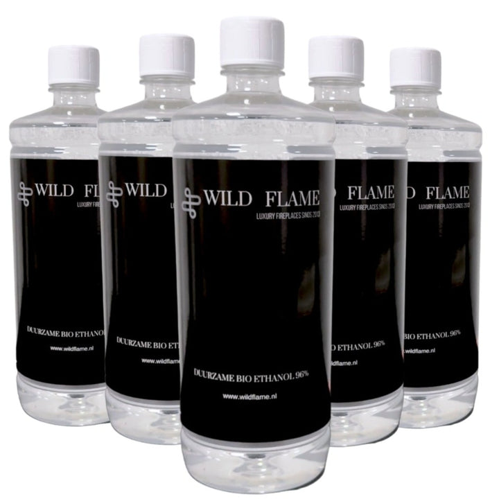 5x 1 Liter Flaschen Bioethanol Brennstoff 96% von Wild Flame