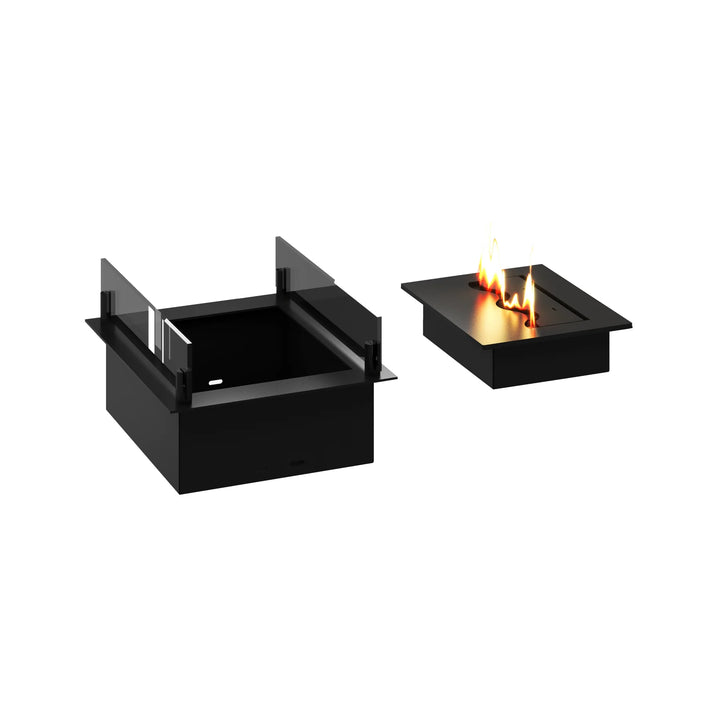 Bioethanol Einbau Brenner Ethanol Einbau Einsatz Kassette SOLO 50cm mit Glas von Wild Flame