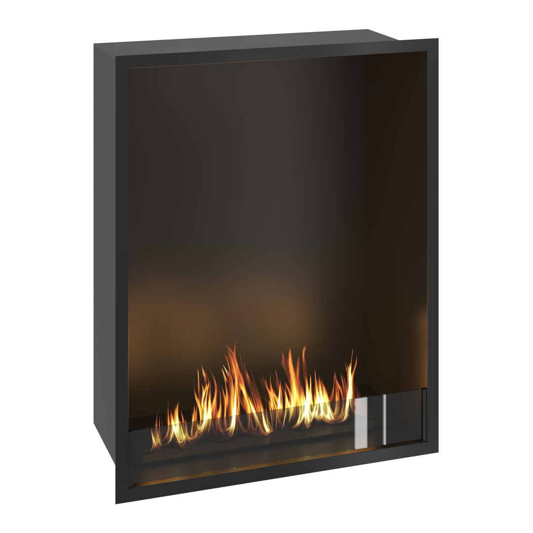Bioethanol Einbau Kamin Ofen SELECTED Vertikal 80x100x35cm von Wild Flame Seitlich