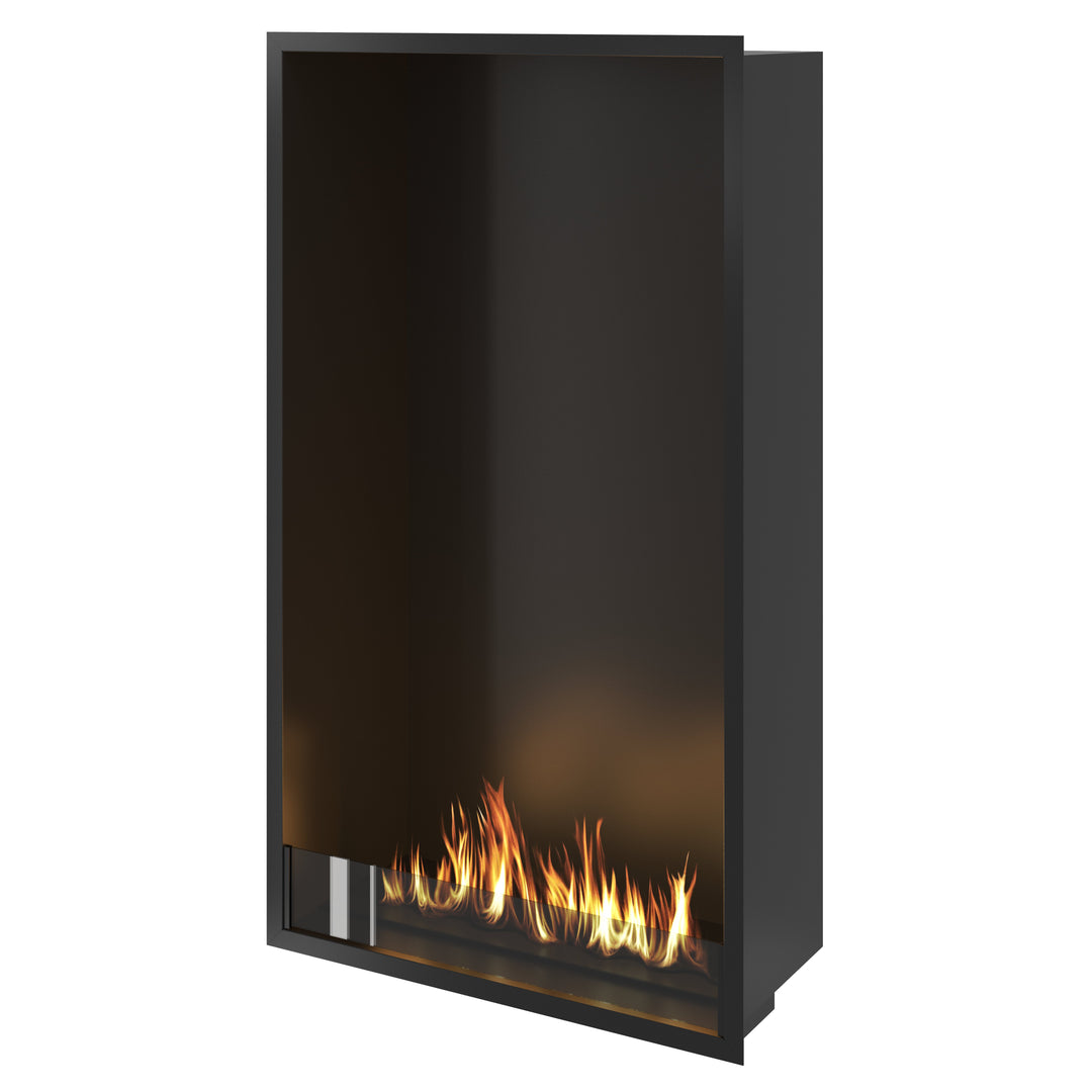 Bioethanol Einbau Kamin Ofen SELECTED Vertikal 80x140x35cm von Wild Flame mit Glas
