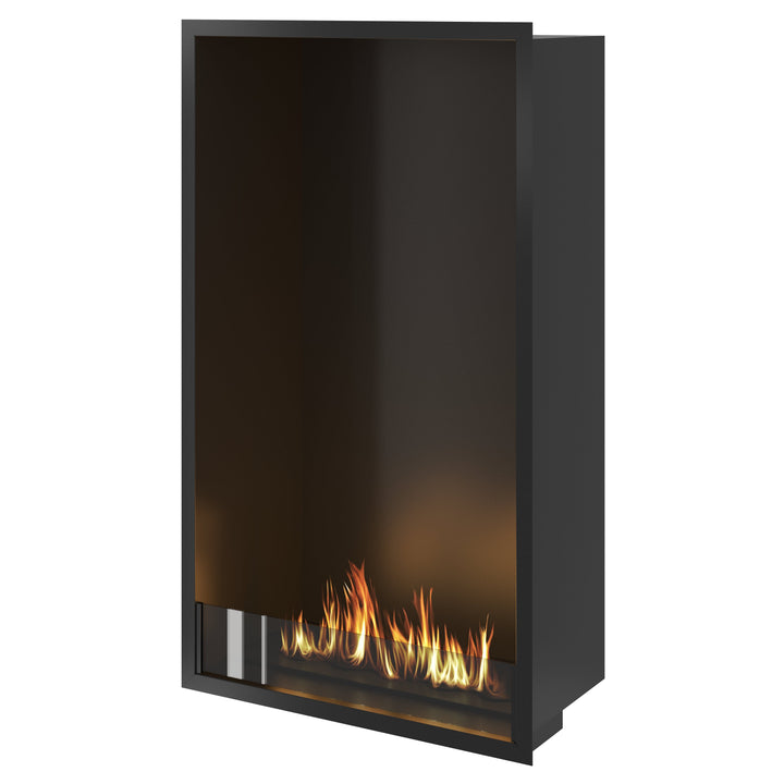 Bioethanol Einbau Kamin Einbaukamin Ofen Vertikal SELECTED XL 70x120x35cm mit Glas von Wild Flame