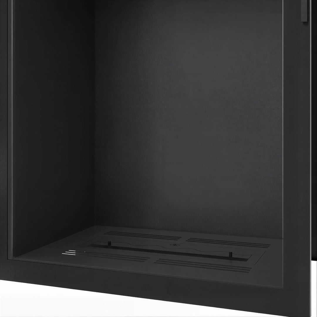 Bioethanol Einbaukamin SELECTED Vertikal 80 cm breit, Brennkammer mit Brenner im Detail