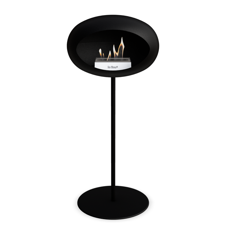 Bioethanol Standkamin Le Feu GROUND STEEL HIGH freistehend 25 mm in Schwarz mit Rohr Schwarz, Brenner Edelstahl und Bodenplatte Schwarz