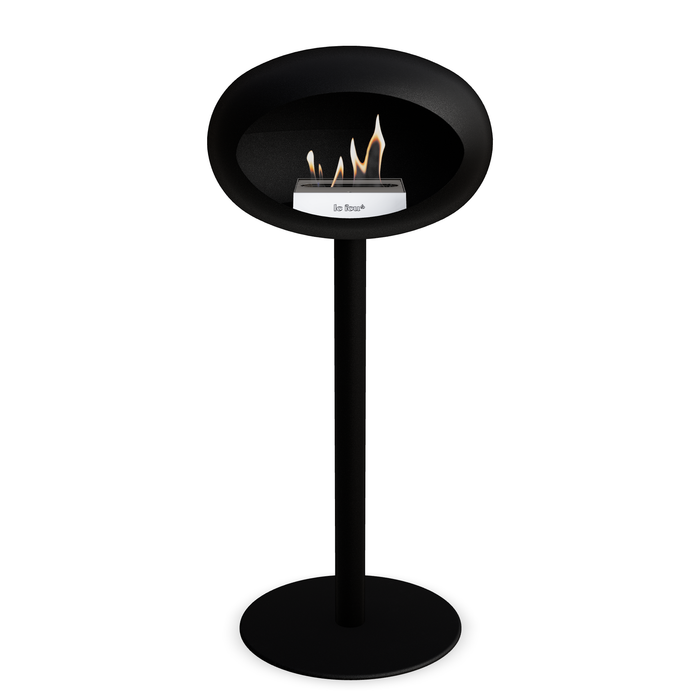 Bioethanol Standkamin Le Feu GROUND STEEL HIGH freistehend 60 mm in Schwarz mit Rohr Schwarz, Brenner Edelstahl und Bodenplatte Schwarz