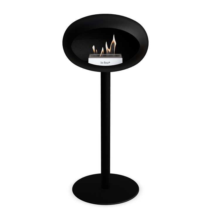 Bioethanol Standkamin Le Feu GROUND STEEL HIGH freistehend 60 mm in Schwarz mit Rohr Schwarz, Brenner Edelstahl und Bodenplatte Schwarz