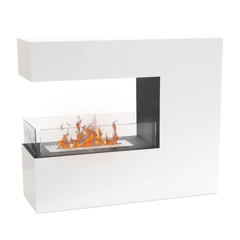 bioethanol standkamin standofen dreiseitig romane weiss raumteiler ethanol mit-glas