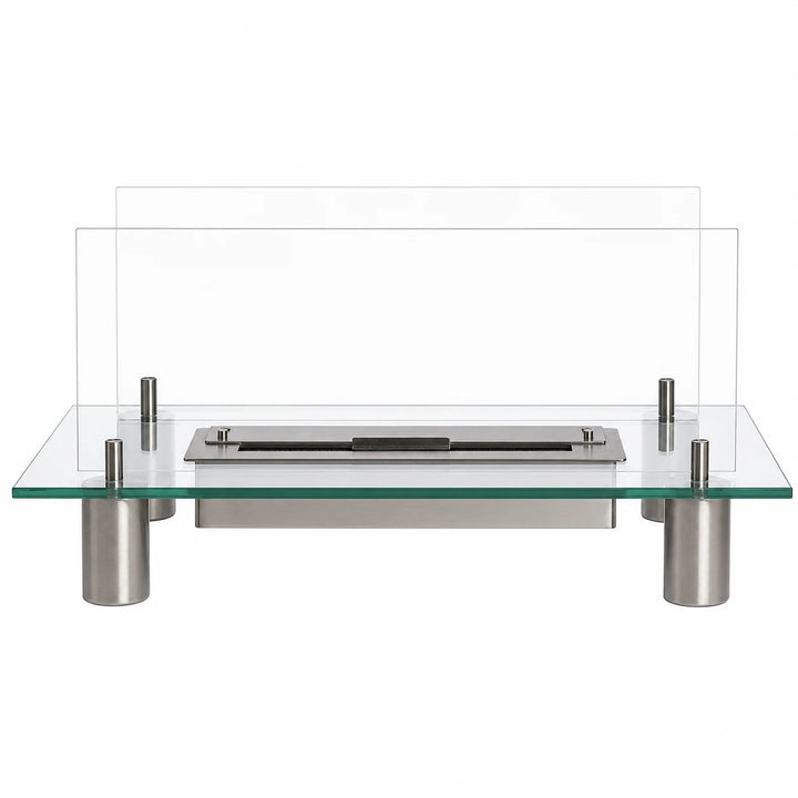 Bioethanol Tischkamin GLASS mit Glas ohne Flammen, in der Frontansicht