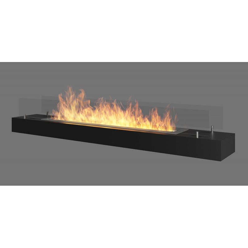 Bioethanol Tischkamin Kamineinsatz FIREBOX 1200 mit Glas in Schwarz mit Glas und Flammen