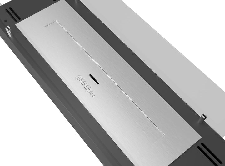 Bioethanol Tischkamin Kamineinsatz FIREBOX 600 mit Glas mit Glas, Nahaufnahme des Brenners von oben